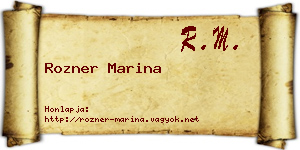 Rozner Marina névjegykártya